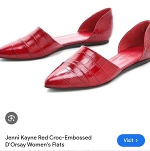 Jenni Kayne Red Croc-Embossed Flats